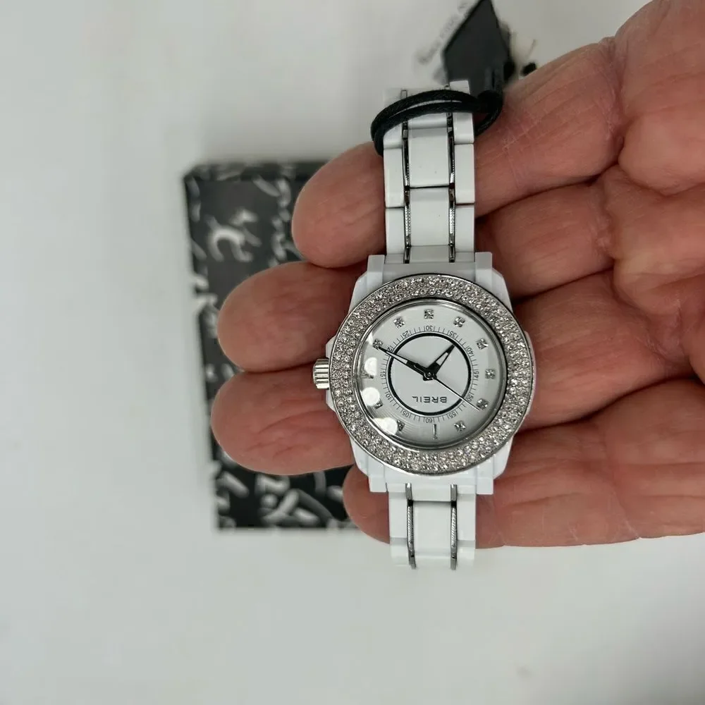 Women’s Breil ceramic watch with  Crystal, Bezzel, and face NWT